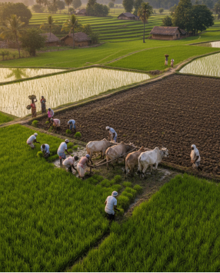 Meghdoot volunteer supporting farmers with digital agriculture and climate advisory