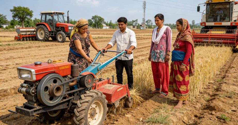 Farmers participating in agricultural training and skill development workshop